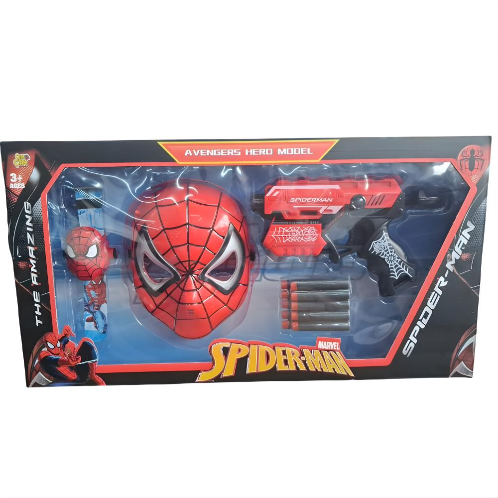 Kutulu Spiderman Maske Silah ve Saat