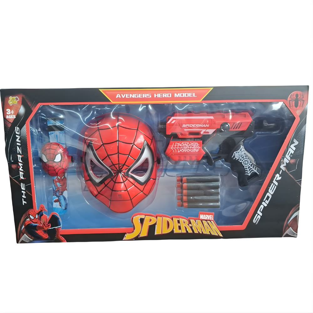 Kutulu Spiderman Maske Silah ve Saat