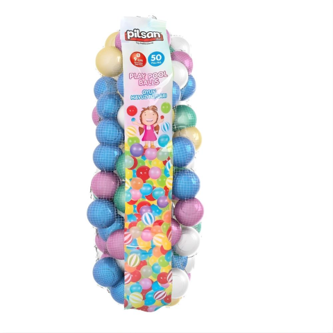 Pilsan Metalik Oyun Havuz Topu Fileli 9cm 50li