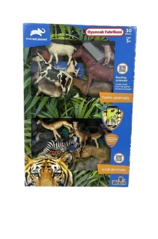 30 Parça- Hayvan Figürleri Vahşi Ve Çiftlik Hayvanları Seti