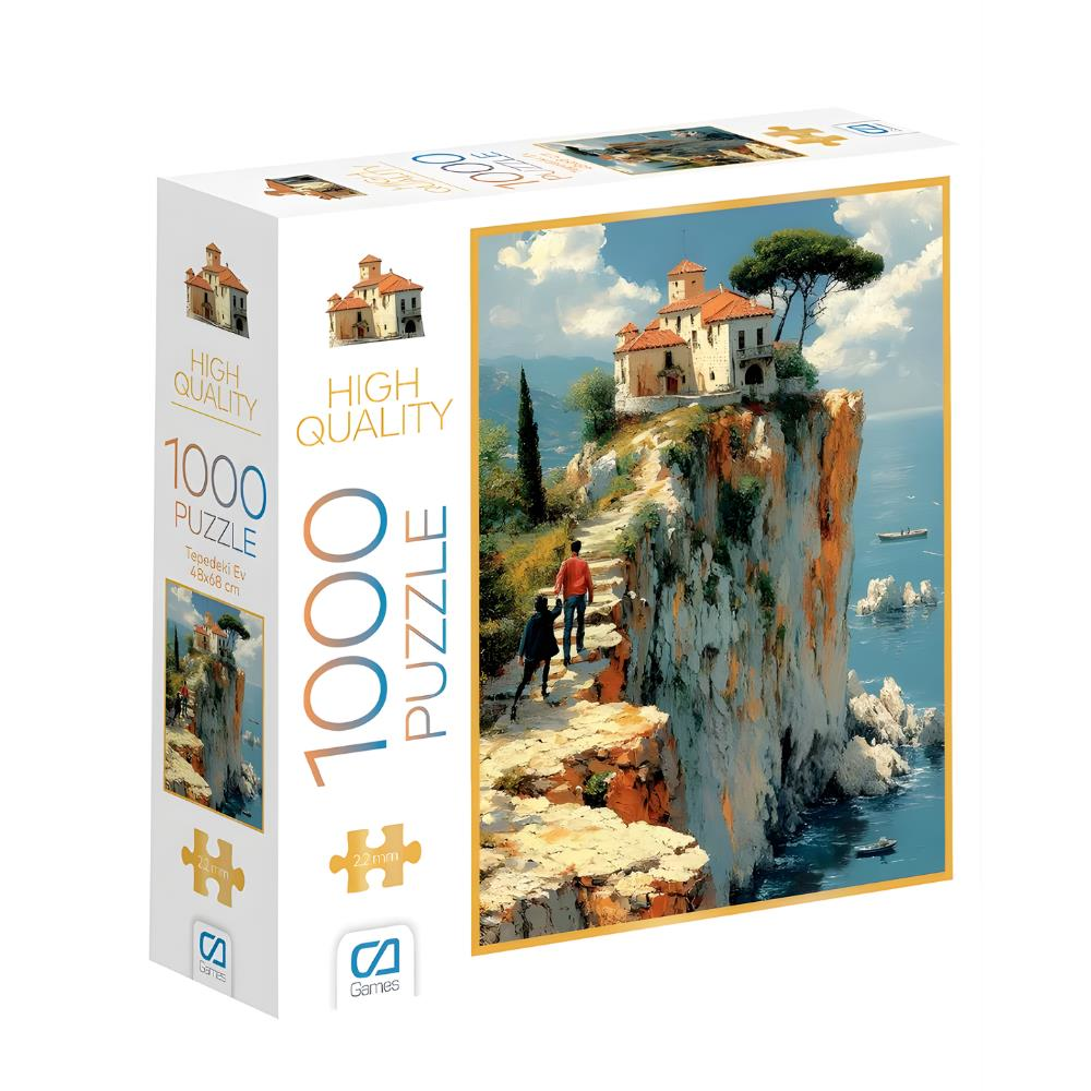 CA Games Tepedeki Ev 1000 Parça 2,2mm Kalınlık 48x68cm Profesyonel Hobi Puzzle Yapboz Serisi
