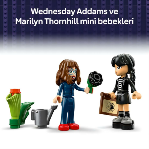 LEGO® Wednesday Siyah Yıldız Çiçeği Cadılar Bayramı Hediyesi, Dekoratif Çiçek Modeli 76784
