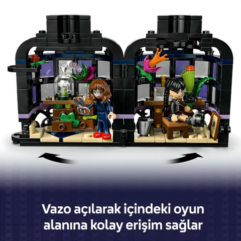 LEGO® Wednesday Siyah Yıldız Çiçeği Cadılar Bayramı Hediyesi, Dekoratif Çiçek Modeli 76784