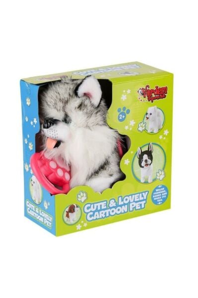 Peluş Tasmalı Yürüyen-Havlayan Husky Köpek