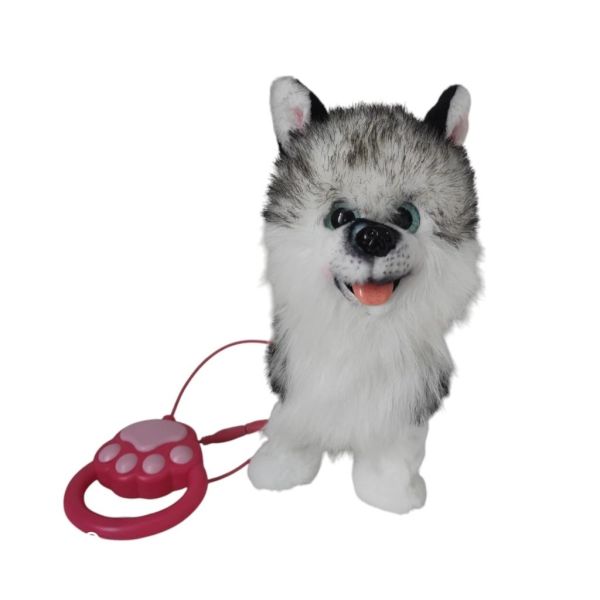 Peluş Tasmalı Yürüyen-Havlayan Husky Köpek