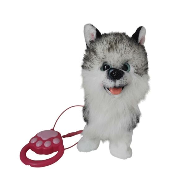 Peluş Tasmalı Yürüyen-Havlayan Husky Köpek