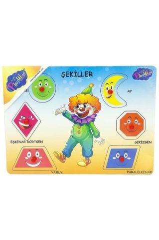 Ahşap Tutmalı Şekiller Yapboz