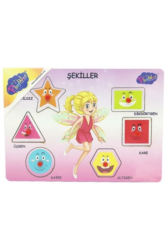 Ahşap Tutmalı Şekiller Yapboz