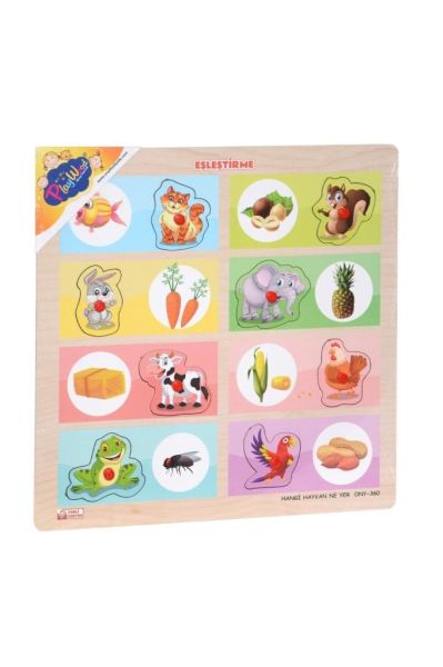 Ahşap Tutmalı Eşleştirme - Hangi Hayvan Ne Yer