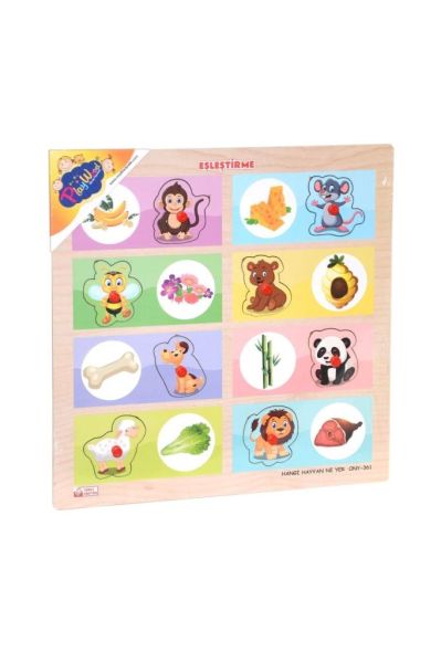 Ahşap Tutmalı Eşleştirme - Hangi Hayvan Ne Yer