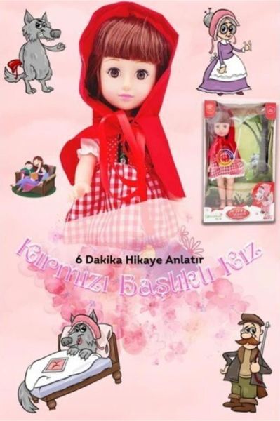Kırmızı Başlıklı Kız Uyku Arkadaşım Masal Anlatan Oyuncak Bebek