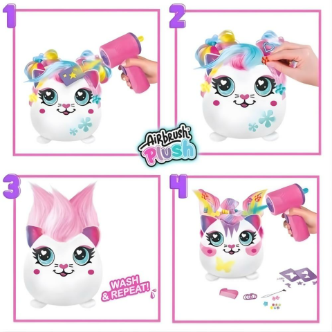 Sunman Airbrush Plush Hair'iffic Squishy Saç Tasarımı Oyun Seti