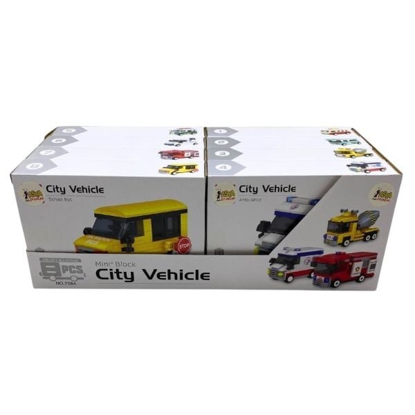 Display Kutuda Bricks Mini Bloklu Arabalar