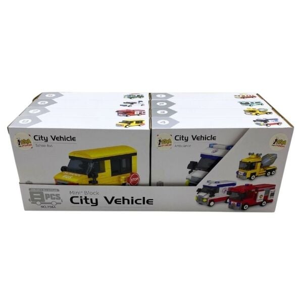 Display Kutuda Bricks Mini Bloklu Arabalar