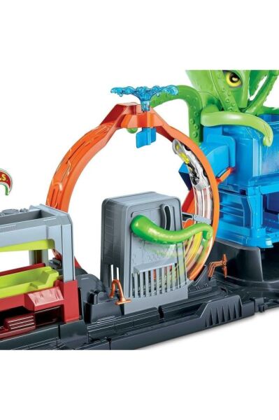 Hot Wheels Dev Ahtapot Ile Araba Yıkama Oyun Seti GTT96