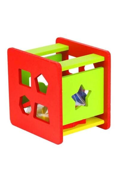 Play Wood Ahşap Eğitici Bul Tak Küp 6 Renk 12 Parça 18 M+