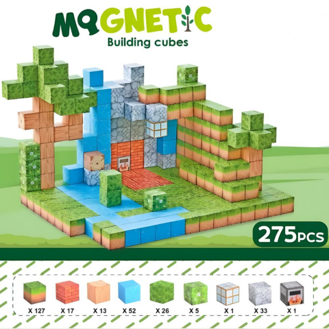 Magnet Küp Yapı Blok Seti 275 Parça