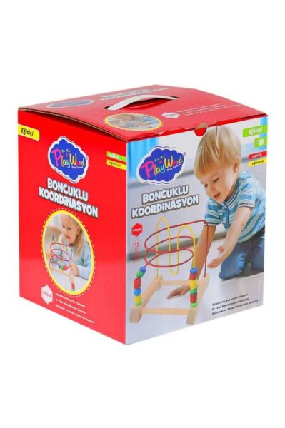 Play Wood AHŞAP BONCUKLU KOORDİNASYON 7 RENK 13 PARÇA 18M+