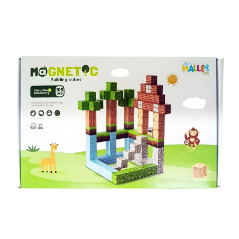 102 Parça Magnetic Building Cubes Manyetik Küpler Manyetik Yapı Blokları