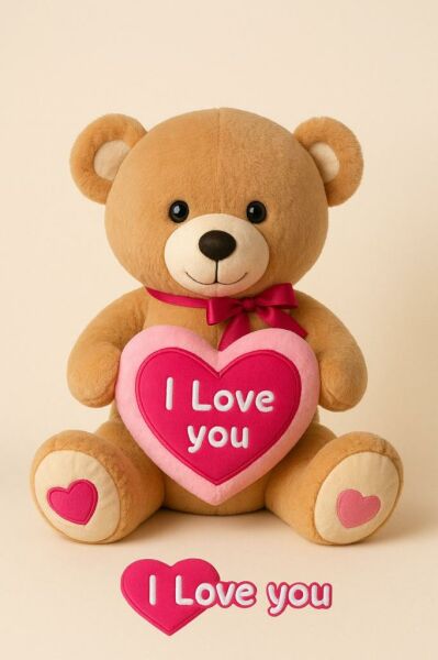 PELUŞ 40 CM I LOVE KALPLİ AYI