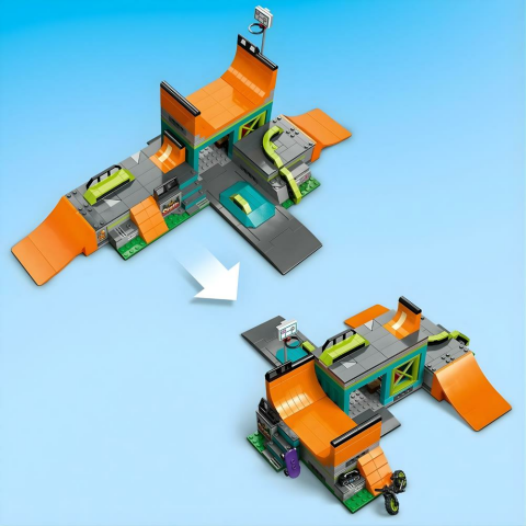 LEGO City Sokak Kaykay Parkı 60364 - 6 Yaş ve Üzeri Paten Meraklısı Çocuklar için Yaratıcı Oyuncak Yapım Seti (454 Parça)