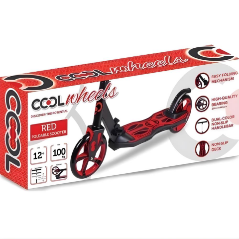 Cool Wheels +12 Yaş 2 Tekerli Frenli Katlanabilir Scooter Kırmızı