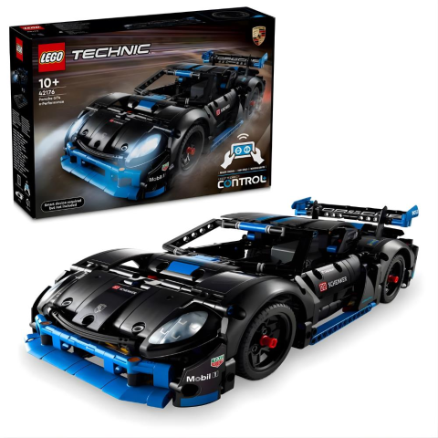 LEGO Technic Porsche GT4 e-Performance Yarış Arabası 42176 – 10 Yaş ve Üzeri Çocuklar İçin Oyuncak Uzaktan Kumandalı Araba Yapım Seti (834 Parça)