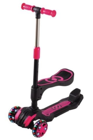 Cool Wheels Scooter Combo Oturaklı Led Tekerli Pembe