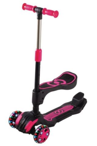 Cool Wheels Scooter Combo Oturaklı Led Tekerli Pembe