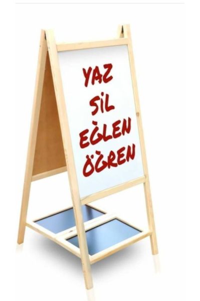 Hobi Eğitim Eğitici Çift Taraflı Ayaklı Yazı Tahtası 45 X 105 Cm