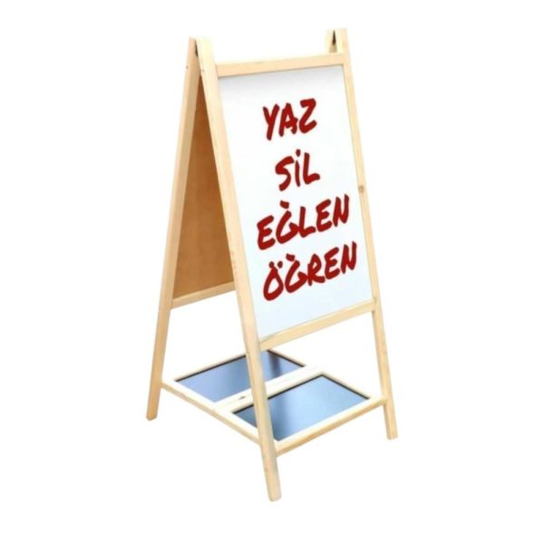 Hobi Eğitim Eğitici Çift Taraflı Ayaklı Yazı Tahtası 45 X 105 Cm