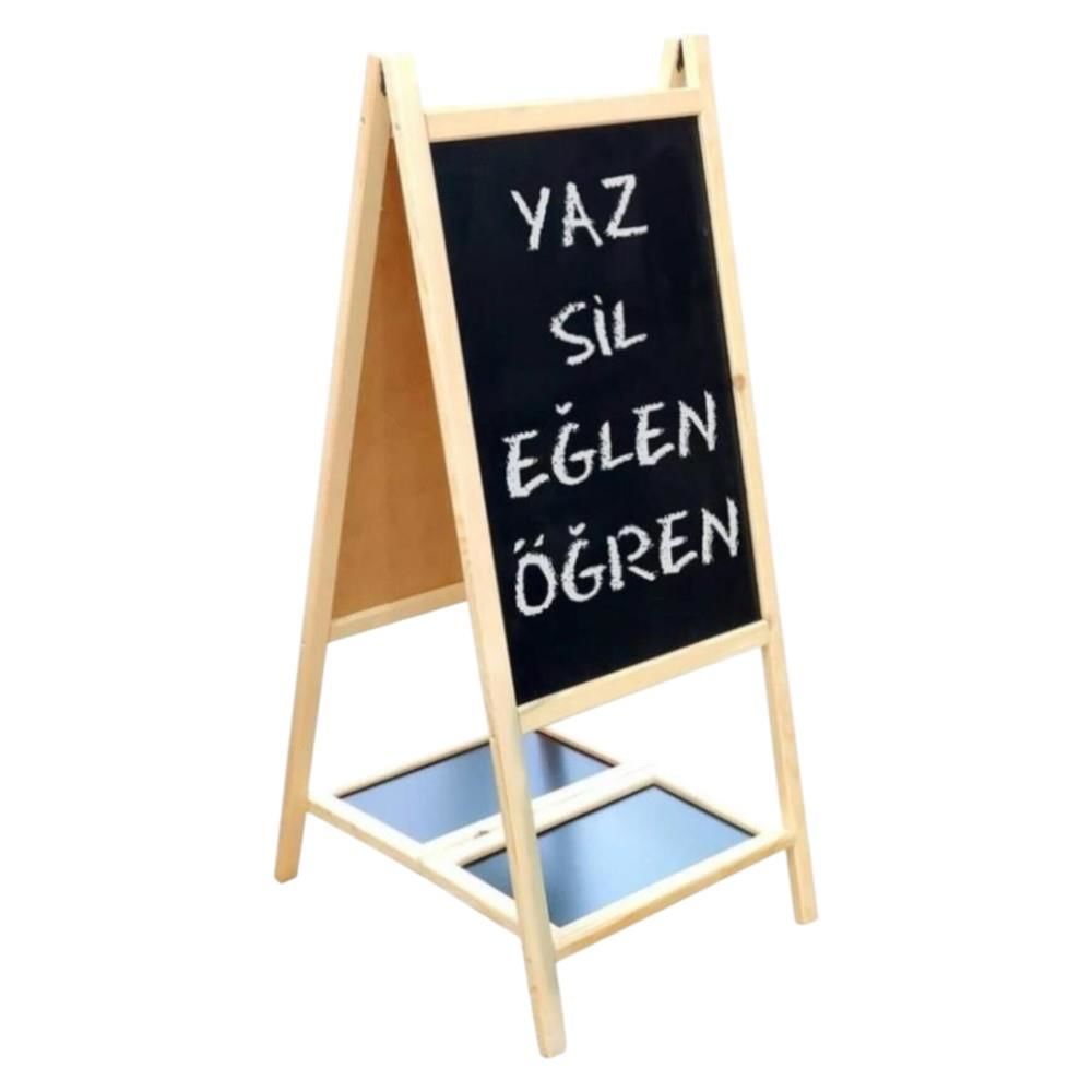Hobi Eğitim Eğitici Çift Taraflı Ayaklı Yazı Tahtası 45 X 105 Cm