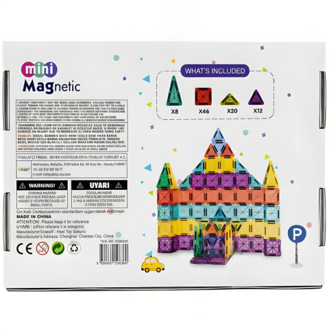 Magnet Yapı Blok Seti 86 Parça Karton Kutuda