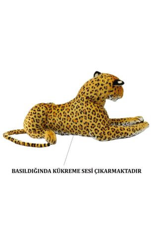 Sesli Kükreyen Leopar Peluş Oyuncak 60 Cm