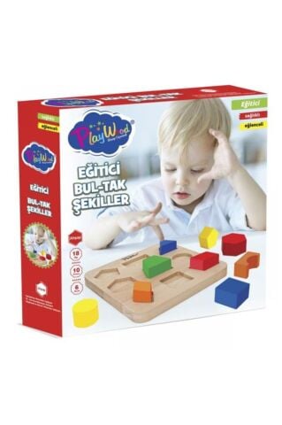 +18 Ay Ahşap Eğitici Bul-tak Şekiller