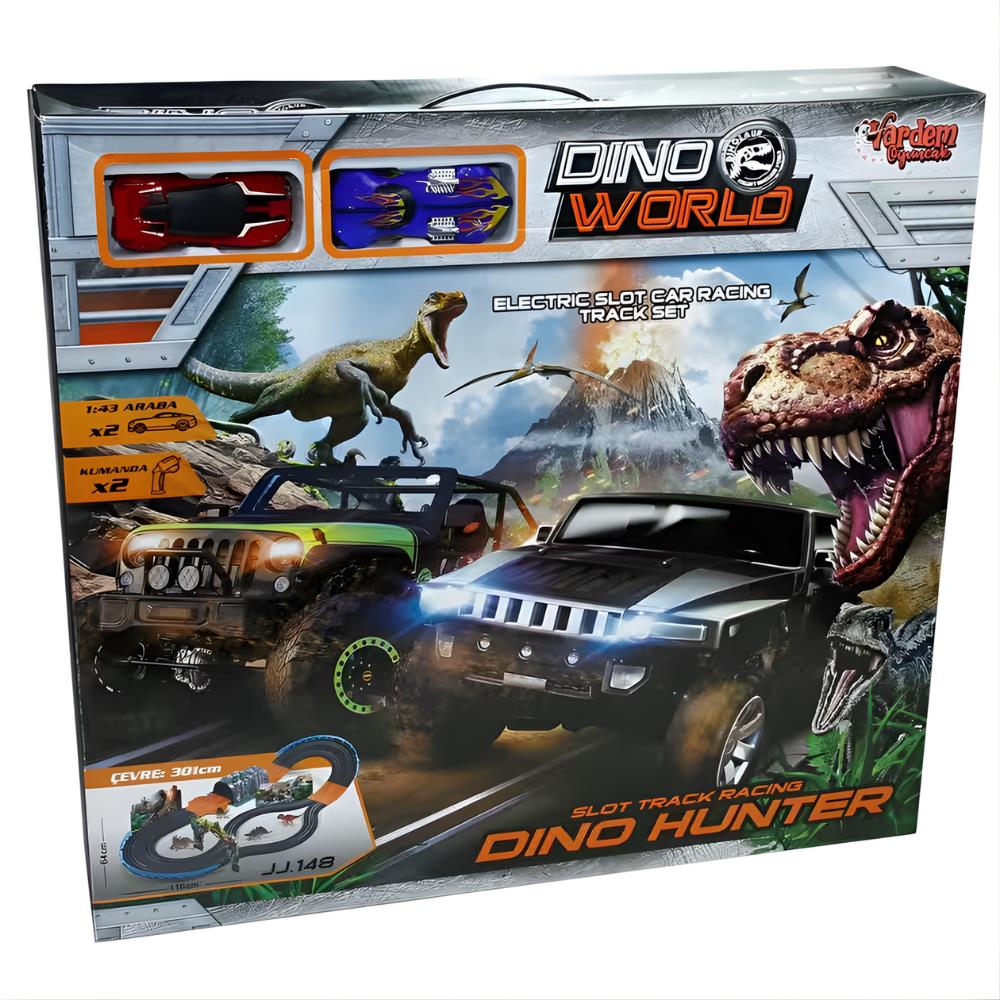 Vardem Pilli 2 Araçlı Dinozor Dünyası Yarış Seti 1:43 (301Cm)