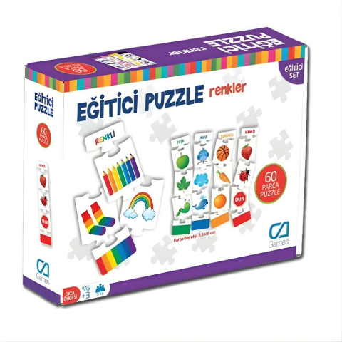 60 Parça Eğitici Puzzle Renkler