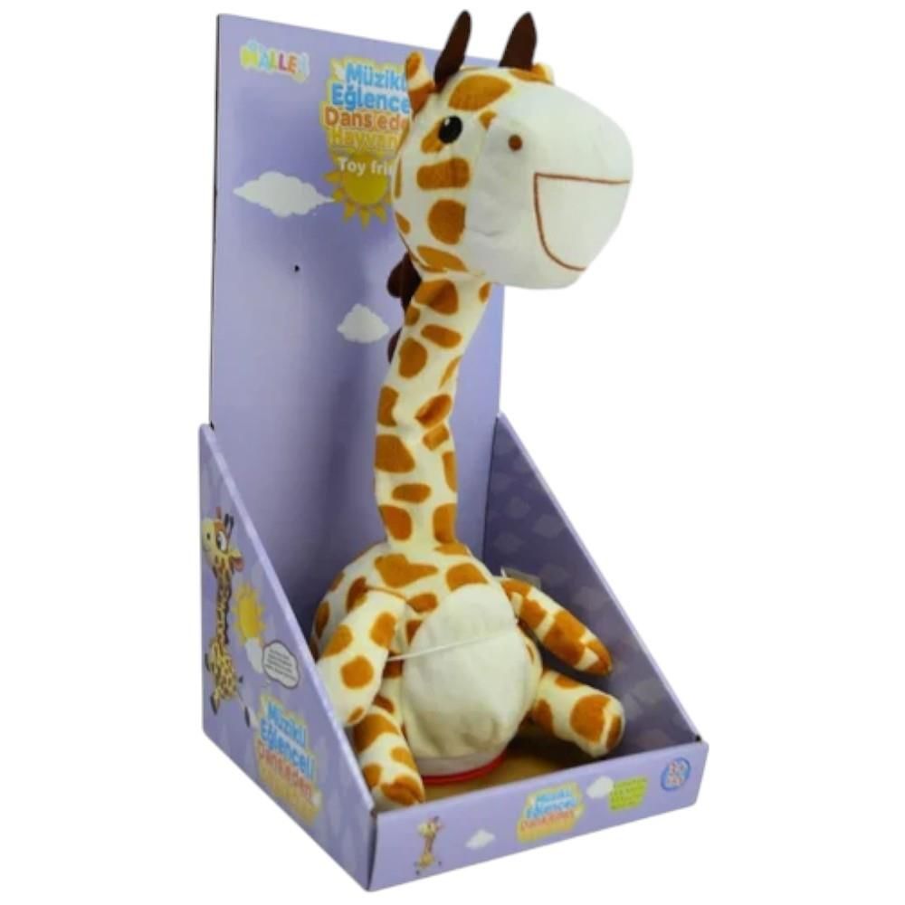 40 Cm Dans Eden ve Ses Tekrar Eden Zürafa Peluş Oyuncak