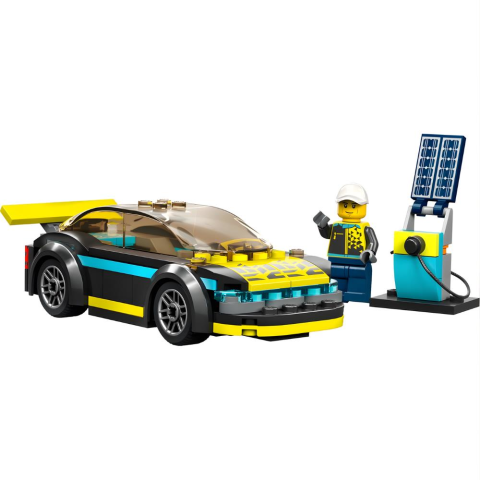 LEGO City Elektrikli Spor Araba 60383 - 5 Yaş ve Üzeri Çocuklar İçin Oyuncak Şarj İstasyonu ve Sürücü Minifigürü İçeren Oyuncak Yapım Seti (95 Parça)
