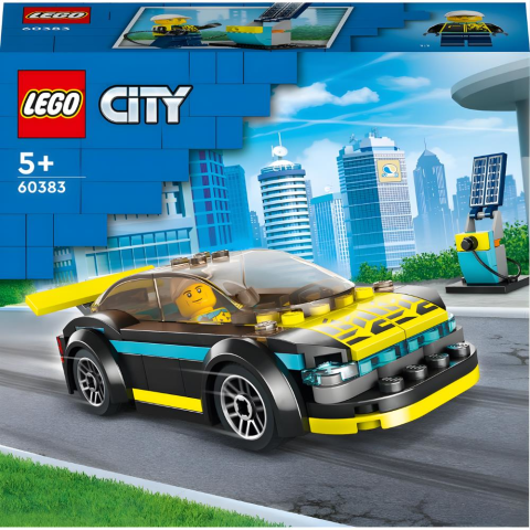 LEGO City Elektrikli Spor Araba 60383 - 5 Yaş ve Üzeri Çocuklar İçin Oyuncak Şarj İstasyonu ve Sürücü Minifigürü İçeren Oyuncak Yapım Seti (95 Parça)