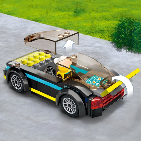 LEGO City Elektrikli Spor Araba 60383 - 5 Yaş ve Üzeri Çocuklar İçin Oyuncak Şarj İstasyonu ve Sürücü Minifigürü İçeren Oyuncak Yapım Seti (95 Parça)