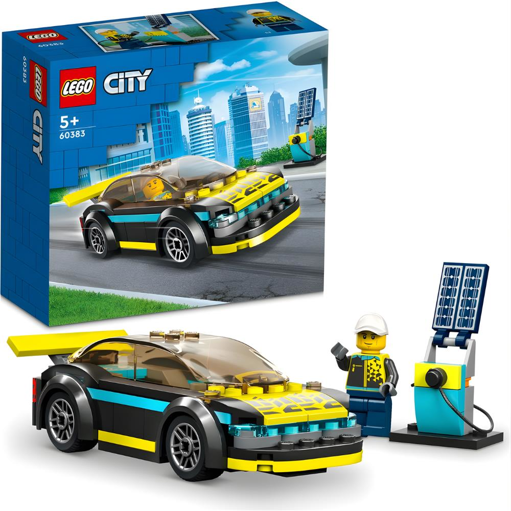 LEGO City Elektrikli Spor Araba 60383 - 5 Yaş ve Üzeri Çocuklar İçin Oyuncak Şarj İstasyonu ve Sürücü Minifigürü İçeren Oyuncak Yapım Seti (95 Parça)