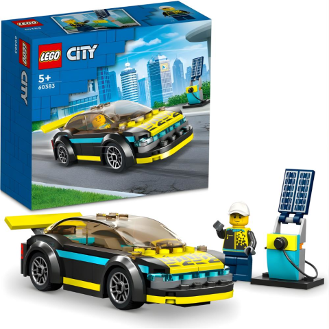 LEGO City Elektrikli Spor Araba 60383 - 5 Yaş ve Üzeri Çocuklar İçin Oyuncak Şarj İstasyonu ve Sürücü Minifigürü İçeren Oyuncak Yapım Seti (95 Parça)