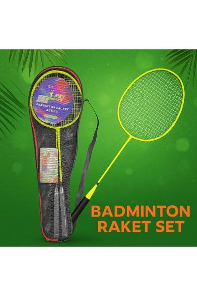 FİLELİ 2 Lİ BADMINTON RAKET SETİ TOPLU