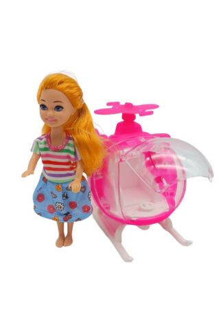 Helikopterli Sally Oyuncak Bebek Seti