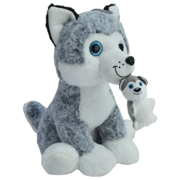 Peluş 35 Cm Sesli Yavrulu Köpek