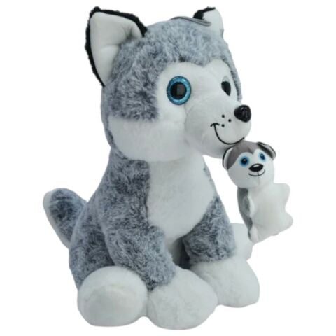 Peluş 35 Cm Sesli Yavrulu Köpek