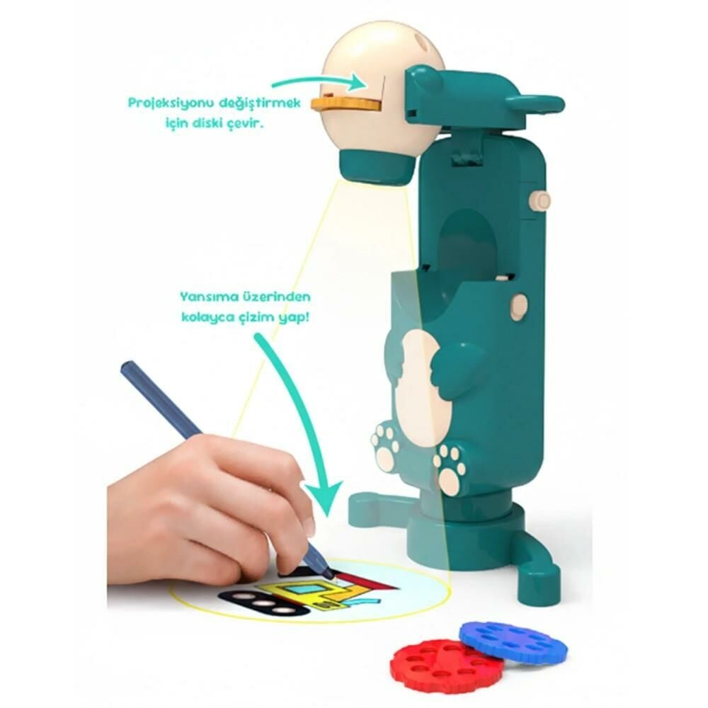 Gokidy Eğitici Projeksiyonlu Çizim Oyuncağı | 6 Renkli Slayt Diskli