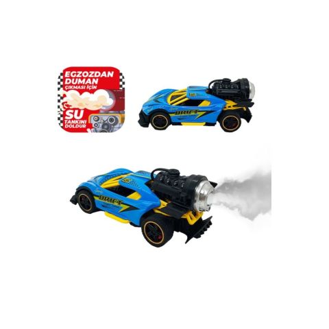 Spray Fonksiyonlu Pilli Metal Çek Bırak Araba - Açık Mavi