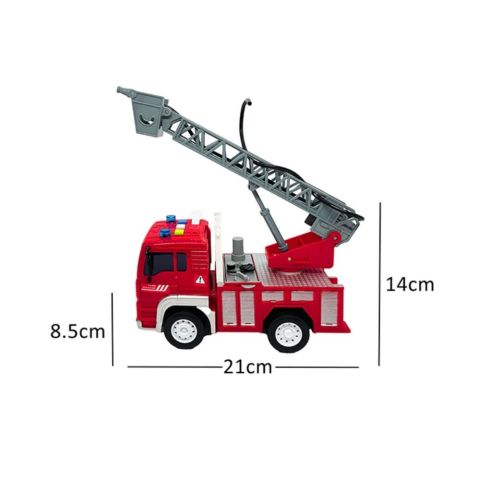 Işıklı ve Sesli Su Atıcılı Sürtmeli İtfaiye Aracı 1:20 Ölçek